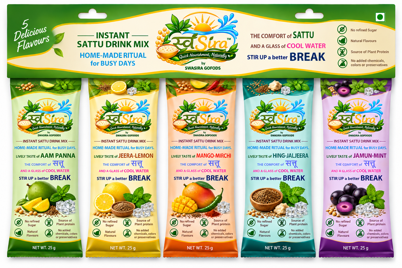 Five Sattu drink flavours